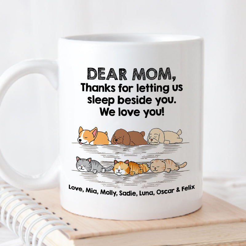 Sleep Beside Pet 2 - Personalized Custom Coffee Mug