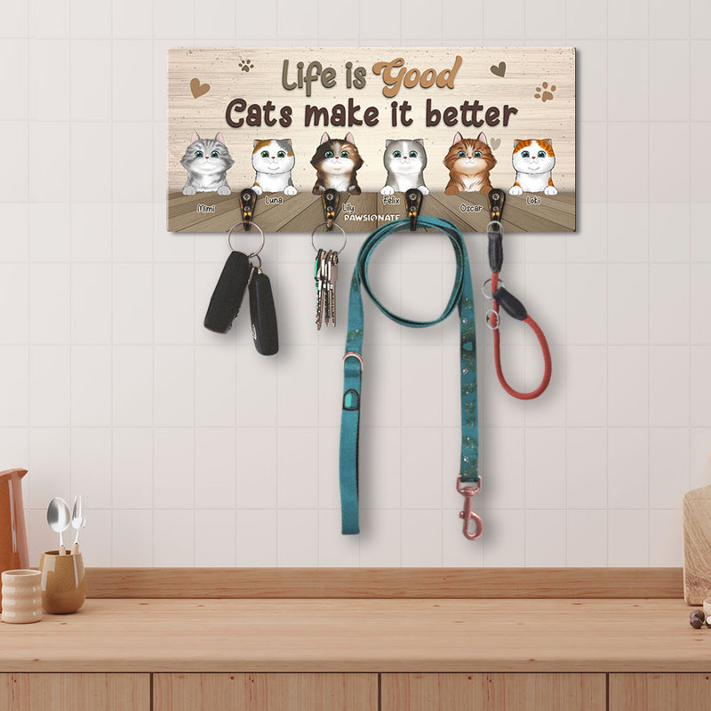 Life Is Good - Personalized Custom Wooden Key Holder