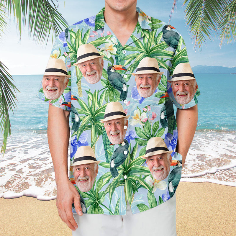 Custom Face Funny Photo Tropical Aloha For Per Lovers - Personalized Custom Hawaiian Shirt