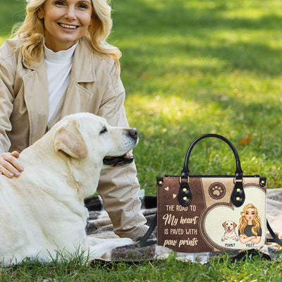 Paved With Paw Prints - Personalized Custom Leather Bag