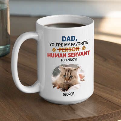 Meowy Human Servant - Personalized Custom Coffee Mug