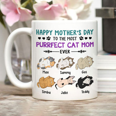 Purrfect Cat Mom Ever - Personalized Custom Coffee Mug