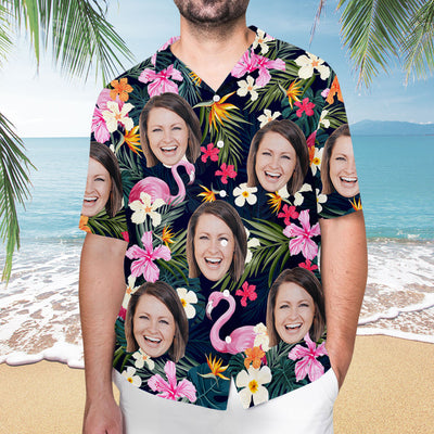 Custom Face Funny Photo Tropical Aloha For Per Lovers - Personalized Custom Hawaiian Shirt