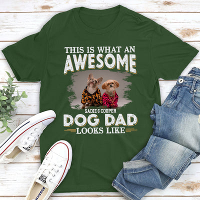Awesome Dog Dad Look Like Photo - Personalized Custom Unisex T-shirt