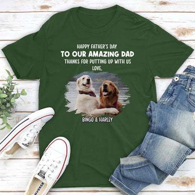 Dog Thanks For Dad 1 - Personalized Custom Unisex T-shirt