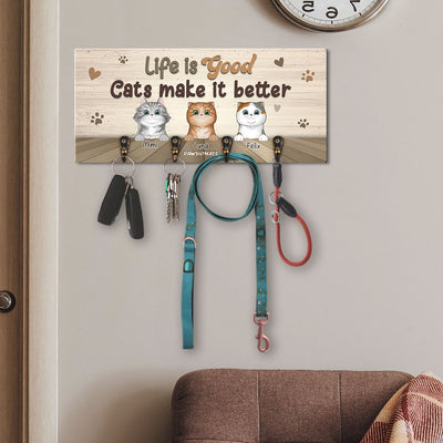 Life Is Good - Personalized Custom Wooden Key Holder