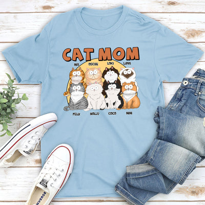 Cat Mom Circle - Personalized Custom Unisex T-shirt