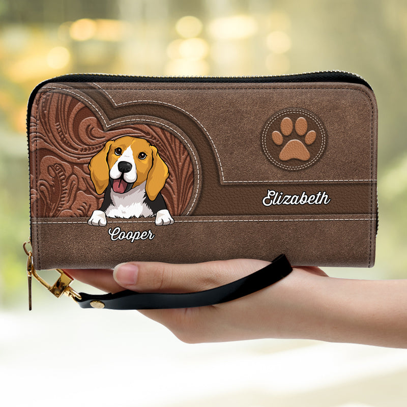 Cute Dogs And Cats Aesthetic Pattern - Personalized Custom Leather Wallet