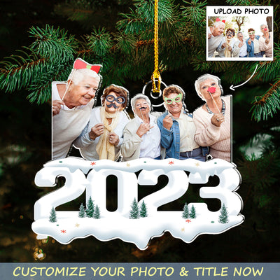 Custom Photo Besties, Siblings - Joy of Christmas 2023 - Personalized Custom Acrylic Ornament