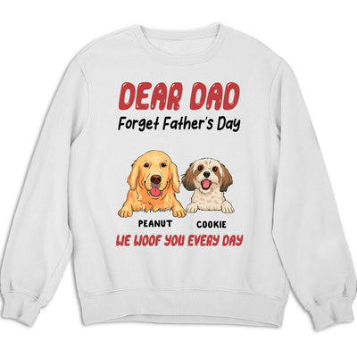 We Woof You Every Day Peeking Dog - Personalized Custom Sweatshirt