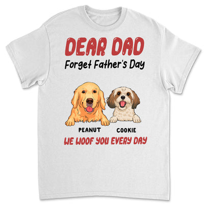 We Woof You Every Day Peeking Dog - Personalized Custom Unisex T-shirt