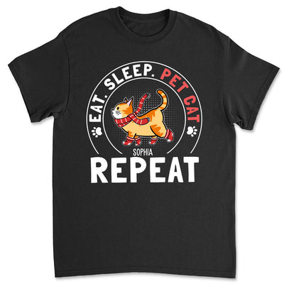 Pet Cat Repeat - Personalized Custom Premium T-shirt