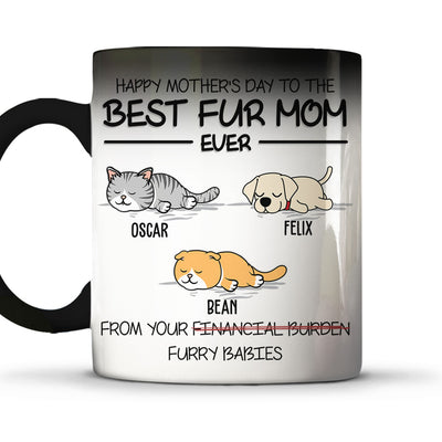 Happy Mother's Day To The Best Fur Mom Ever - Personalized Custom Color Changing Mug