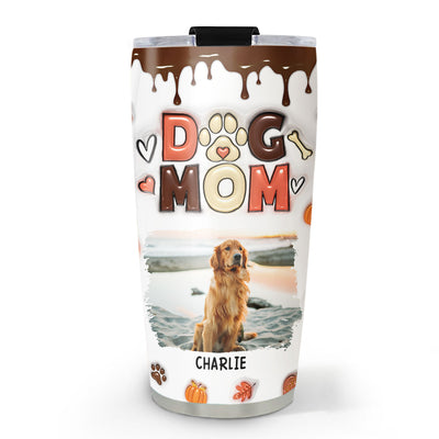 Mom Of Dogs Fall Season Photo - Personalized Custom 3D Inflated Effect Tumbler