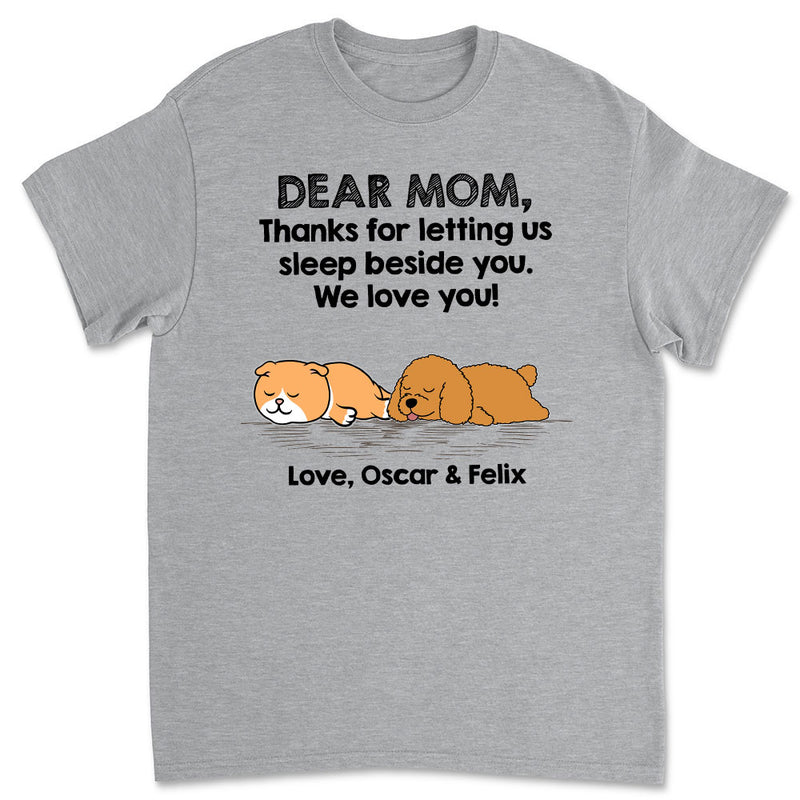 Sleep Beside Pet 2 - Personalized Custom Unisex T-shirt