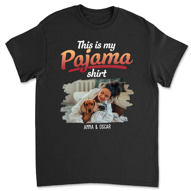 Pajama With Pet Photo - Personalized Custom Unisex T-shirt