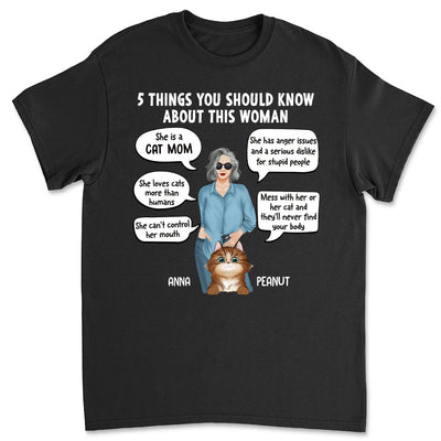 5 Things Cat Mom - Personalized Custom Unisex T-shirt