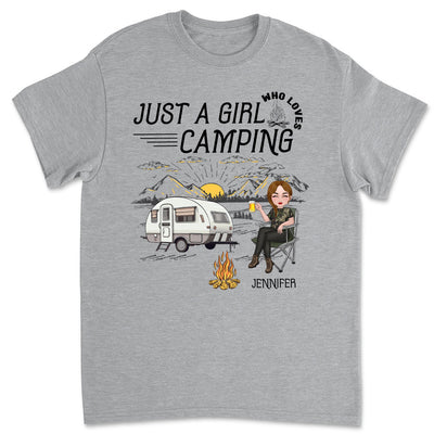 Girl Loves Camping - Personalized Custom Unisex T-shirt