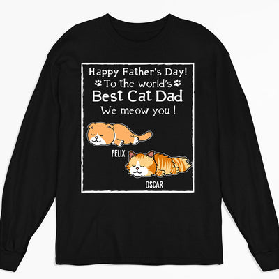 Best Cat Dad - Personalized Custom Long Sleeve T-shirt