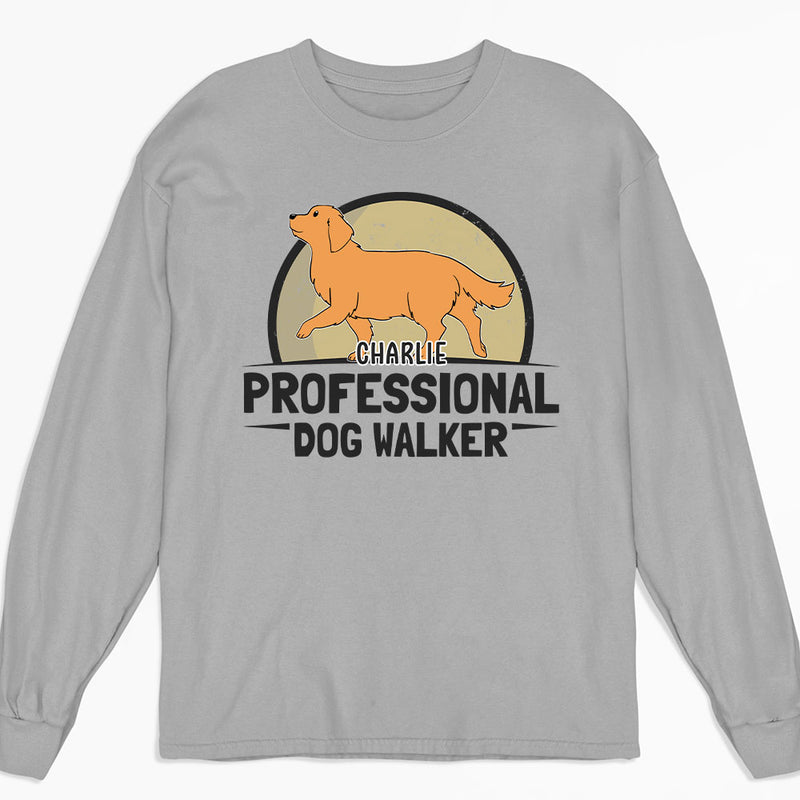 Full Time Dog Walker - Personalized Custom Long Sleeve T-shirt