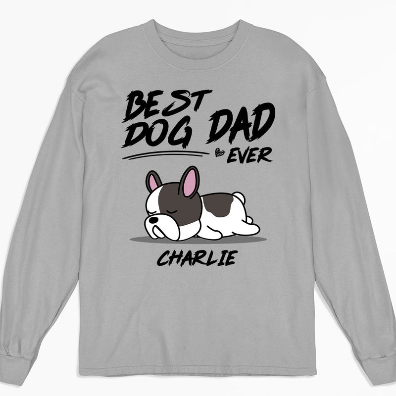 My Best Dog Dad Is - Personalized Custom Long Sleeve T-shirt