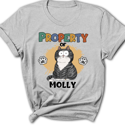 Property Of My Cat - Personalized Custom Women's T-shirt