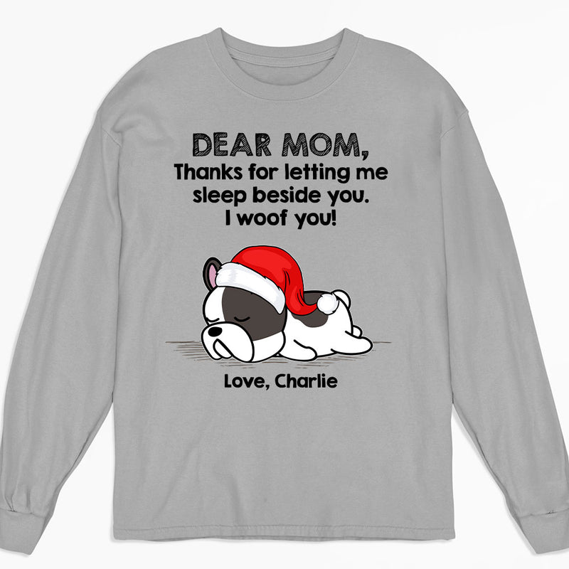 Sleep Beside Dog - Personalized Custom Long Sleeve T-shirt