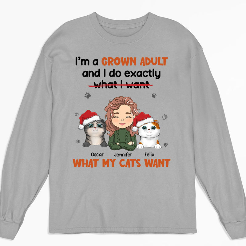 What My Cat Wants - Personalized Custom Long Sleeve T-shirt