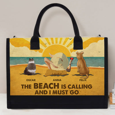 The Beach Is Calling And I Must Go - Personalized Custom Canvas Tote Bag