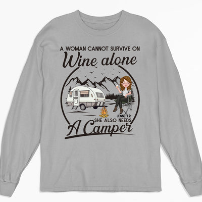 Wine Alone - Personalized Custom Long Sleeve T-shirt