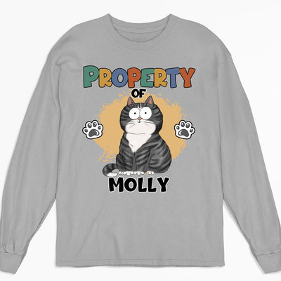 Property Of My Cat - Personalized Custom Long Sleeve T-shirt