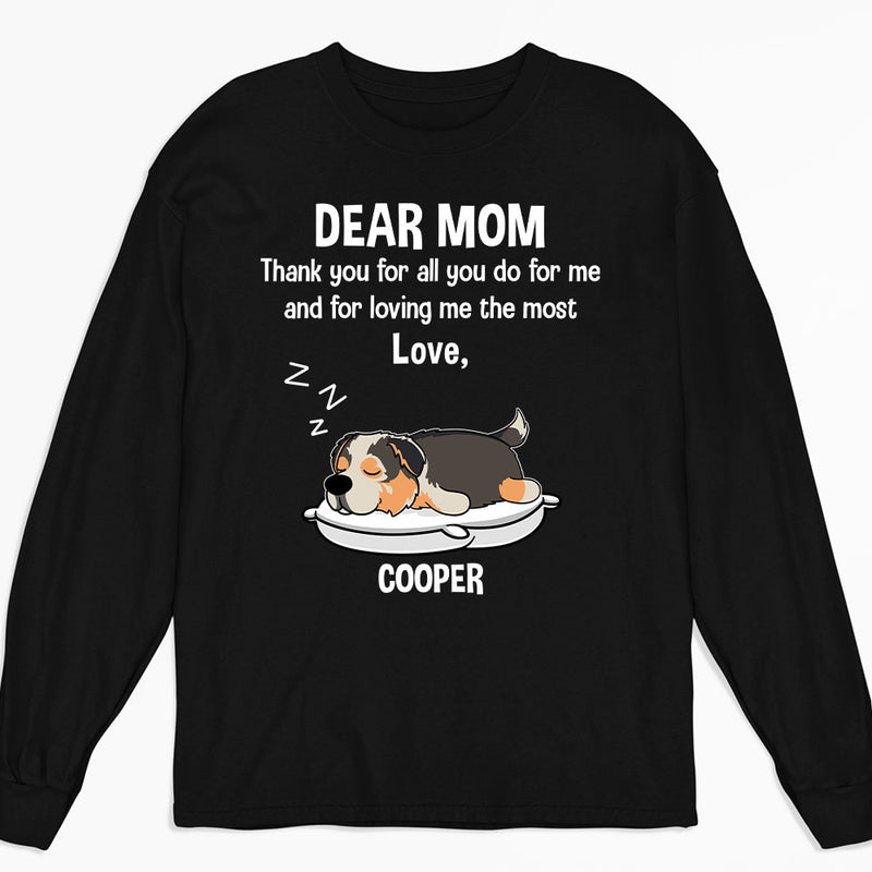 Mom Thanks For Your Love - Personalized Custom Long Sleeve T-shirt