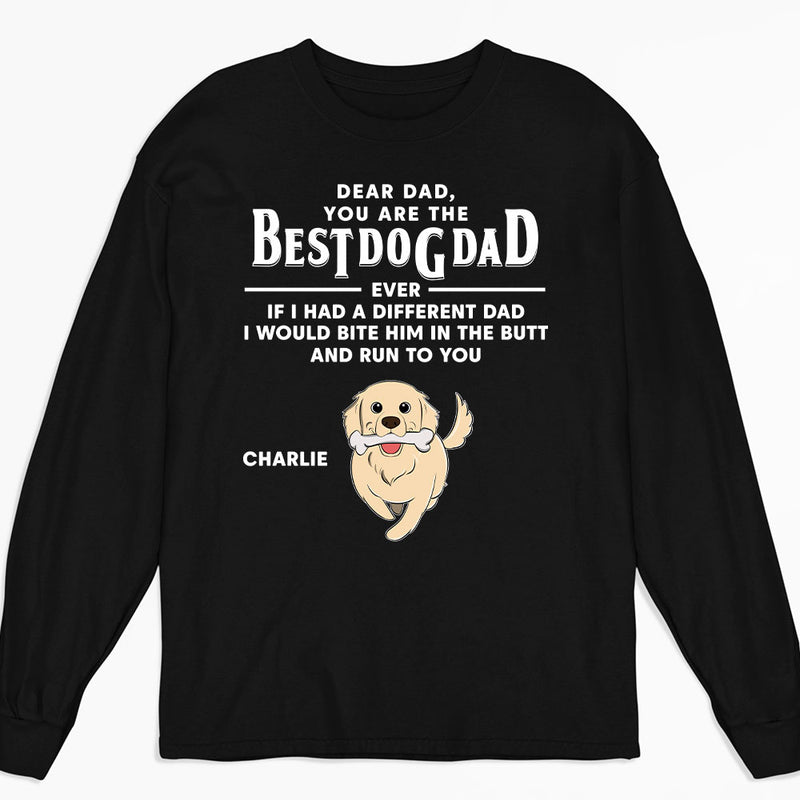 Run To My Dog Dad - Personalized Custom Long Sleeve T-shirt