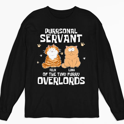 Cats Purrsonal Servant - Personalized Custom Long Sleeve T-shirt