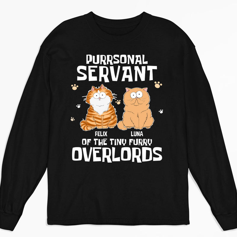 Cats Purrsonal Servant - Personalized Custom Long Sleeve T-shirt