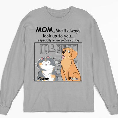 Pets Look Up To You - Personalized Custom Long Sleeve T-shirt
