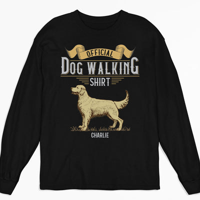 Vintage Dog Walking - Personalized Custom Long Sleeve T-shirt