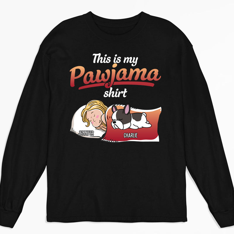 Holiday Pawjama With Dog - Personalized Custom Long Sleeve T-shirt