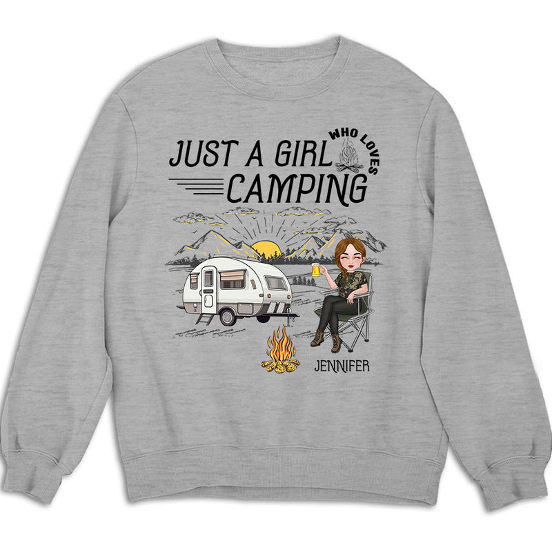 Girl Loves Camping - Personalized Custom Sweatshirt