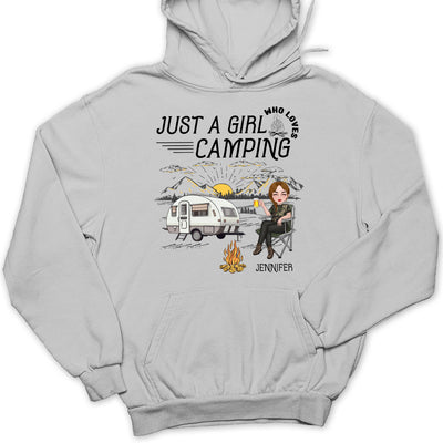 Girl Loves Camping - Personalized Custom Hoodie