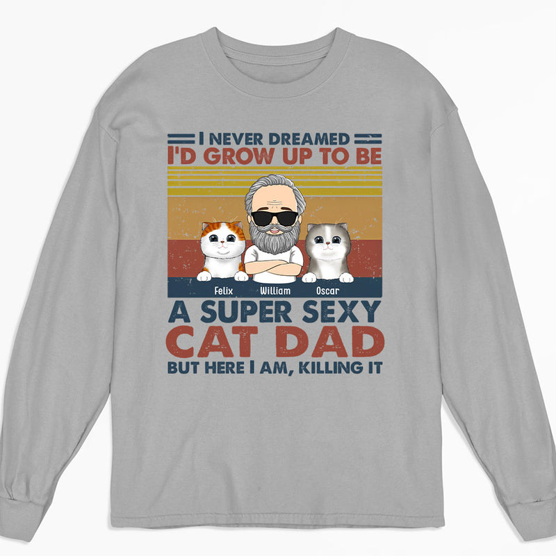 Ultimate Cat Dad - Personalized Custom Long Sleeve T-shirt