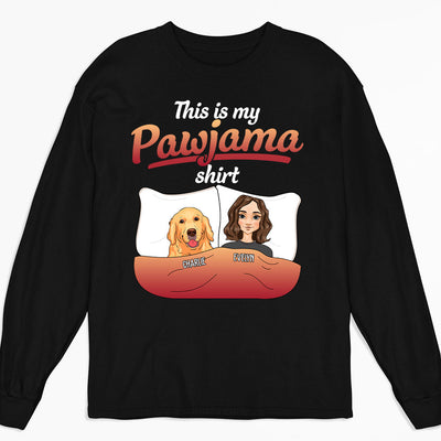 Pajama With Pet - Personalized Custom Long Sleeve T-shirt