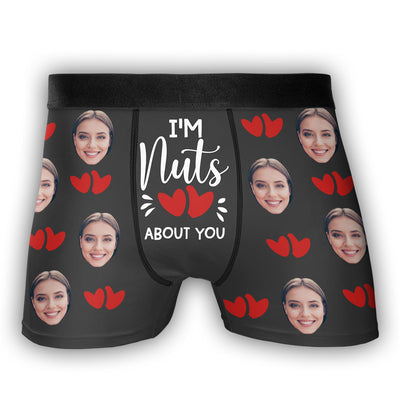 I Am Nuts About You - Personalized Photo Men's Boxer Briefs