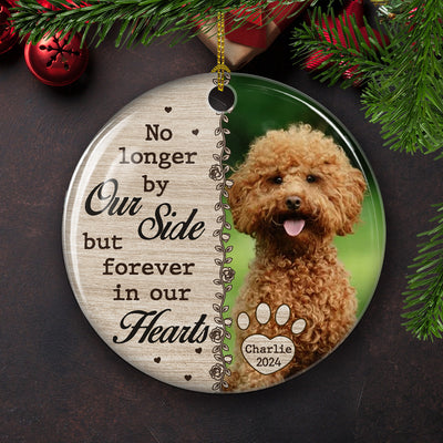 No Longer By Our Side - Personalized Custom Circle Ceramic Ornament