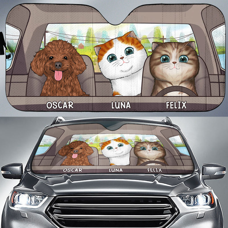 Dogs And Cats - Personalized Car Sunshade