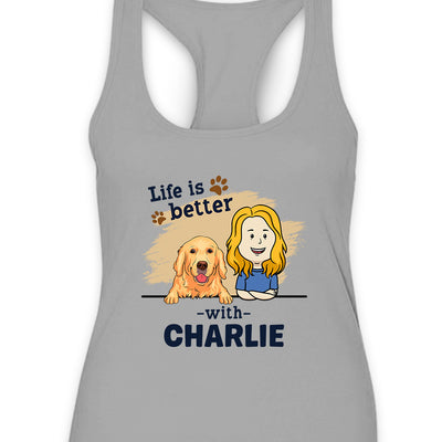 With Dog - Personalized Custom Women's Tank