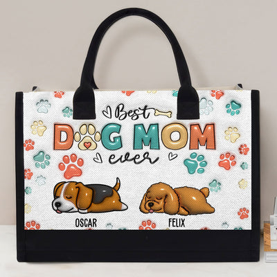 Best Dog Mom - Personalized Custom Canvas Tote Bag