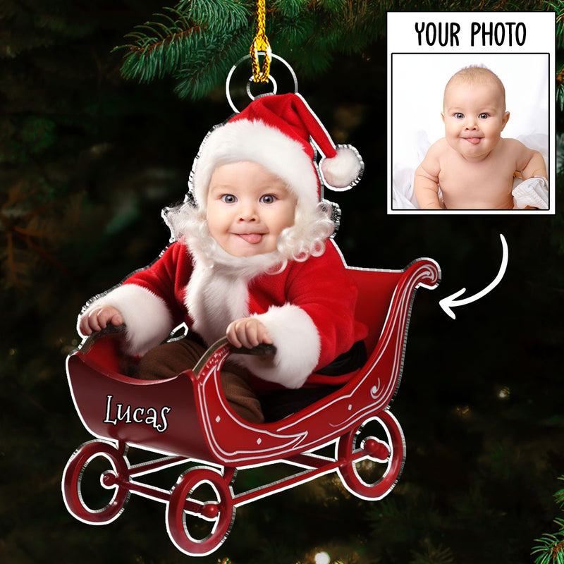 Custom Face Baby Santa - Personalized Custom Acrylic Ornament