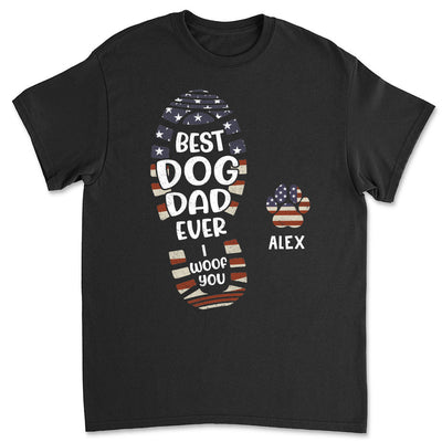 Happy Fathers Day To The Best Dog Dad Paw Print - Personalized Custom Unisex T-shirt