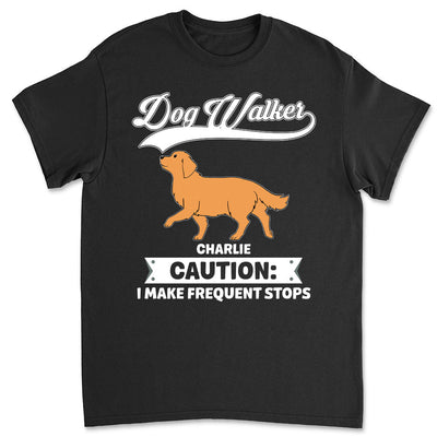 Dog Walker Caution - Personalized Custom Unisex T-shirt